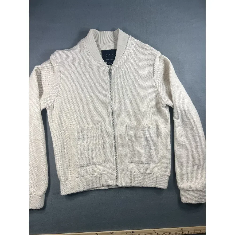Size SM - Sanctuary Casey Knit Zip Bomber Jacket Almond Cream Casual Workwear